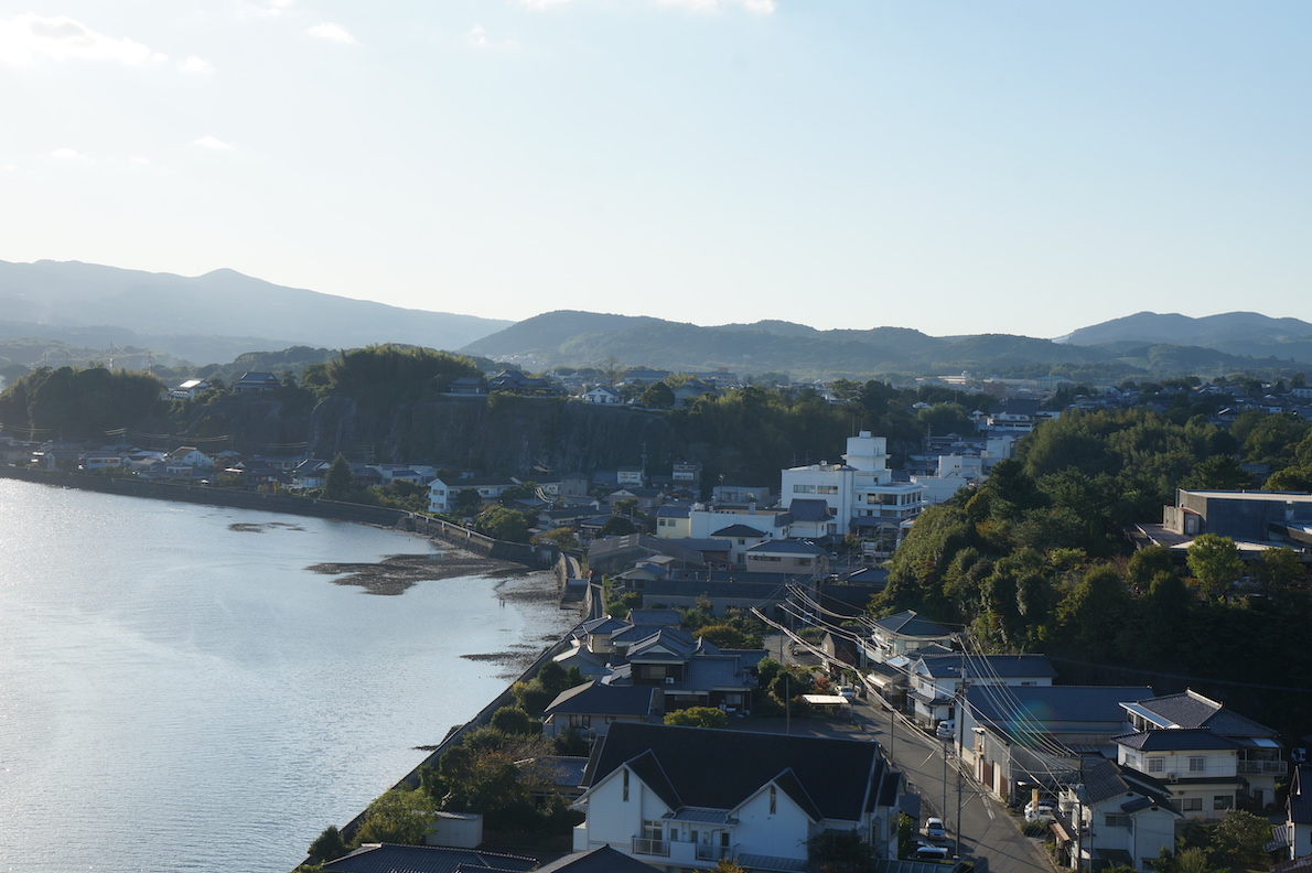 杵築城から城下町を臨む